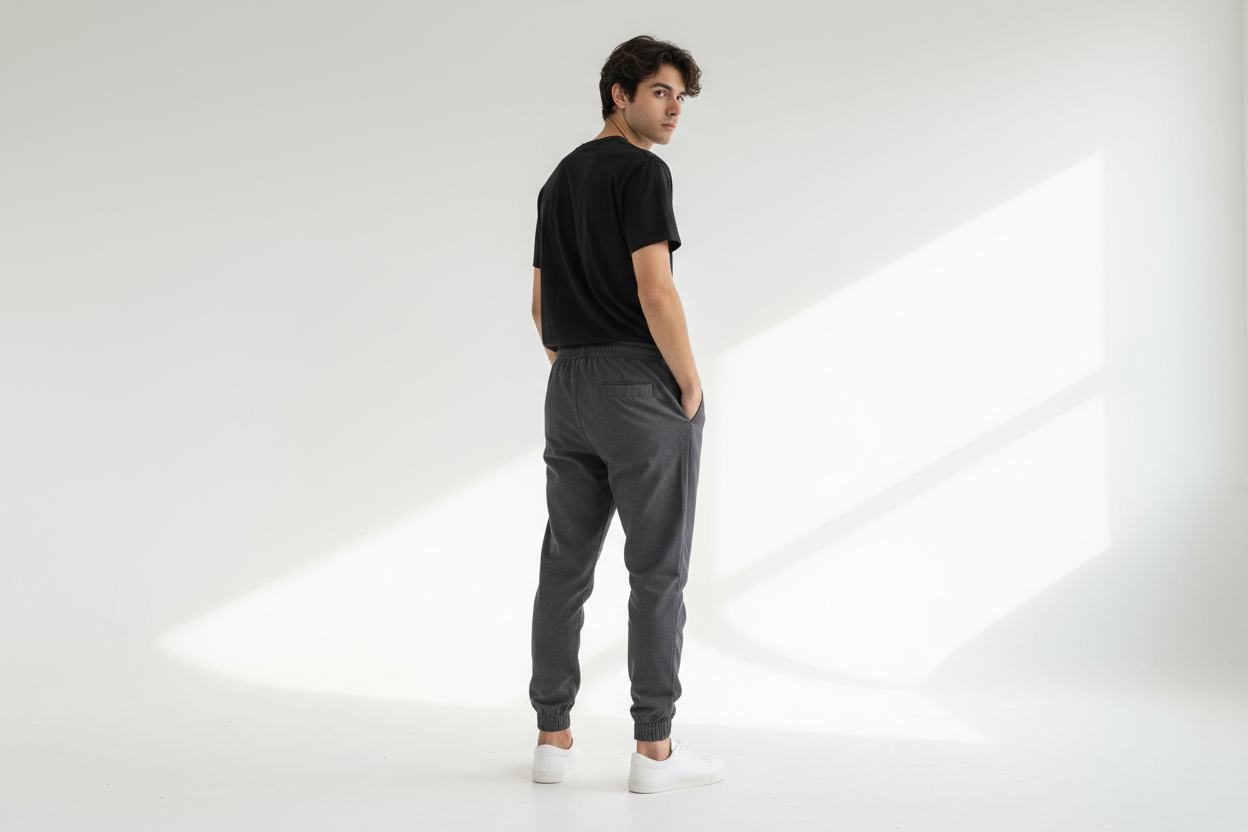 Jogger gris tres cuartos