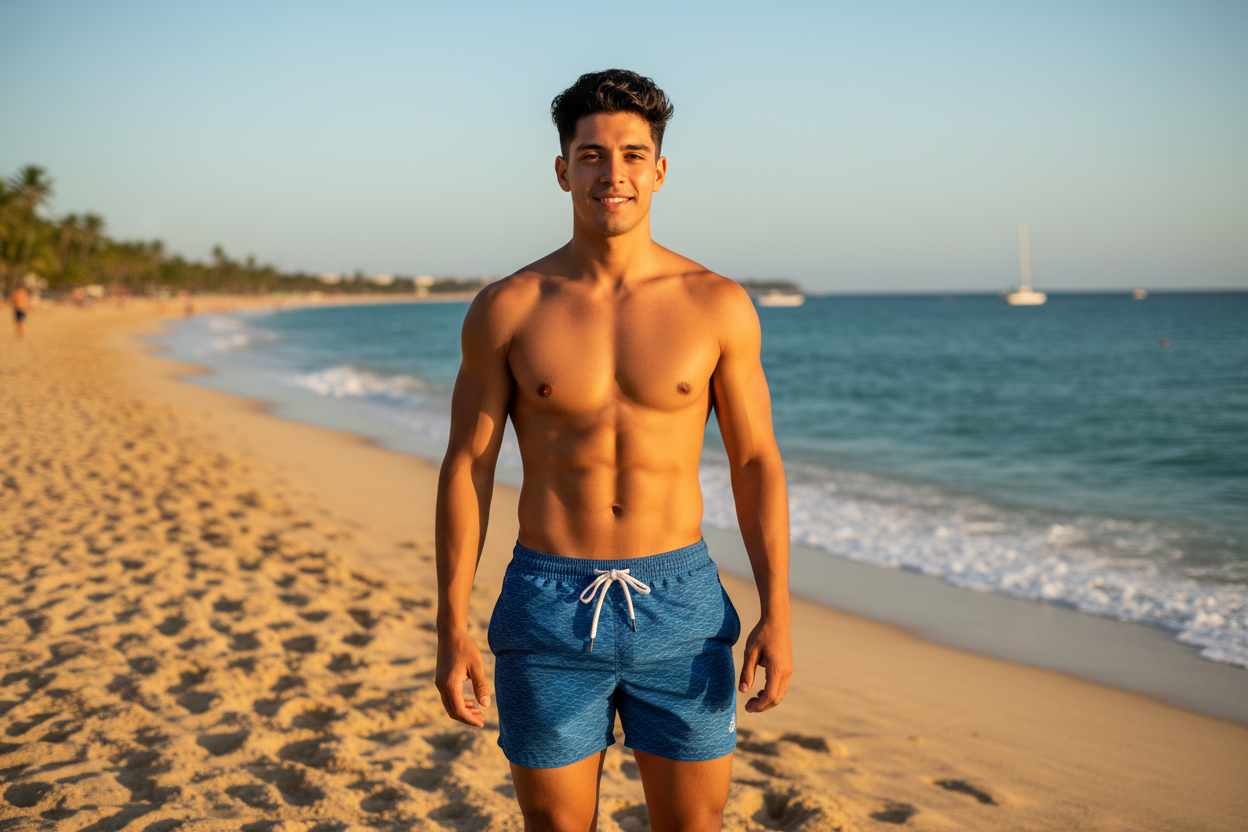 Shorts azules frontal