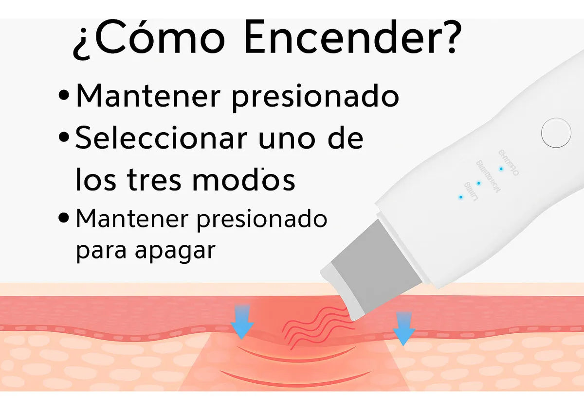 Paleta Ultrasónica Limpiador Facial | Limpieza Profunda y Lifting
