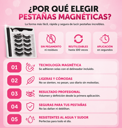 Pestañas Magnéticas™ Volumen Instantáneo • Sin Pegamento • Reutilizables