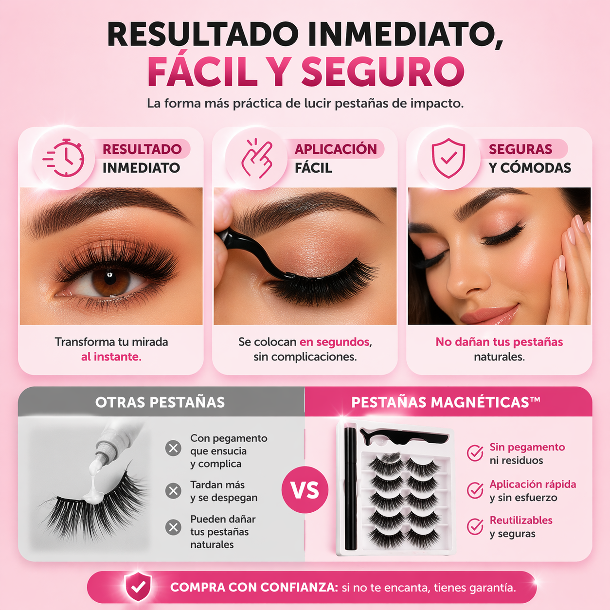 Pestañas Magnéticas™ Volumen Instantáneo • Sin Pegamento • Reutilizables