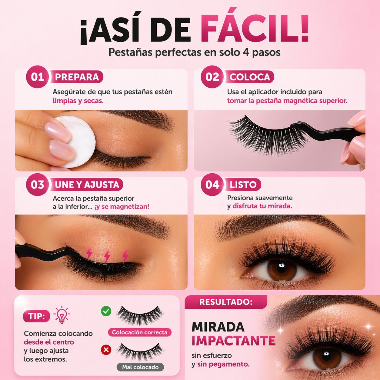 Pestañas Magnéticas™ Volumen Instantáneo • Sin Pegamento • Reutilizables