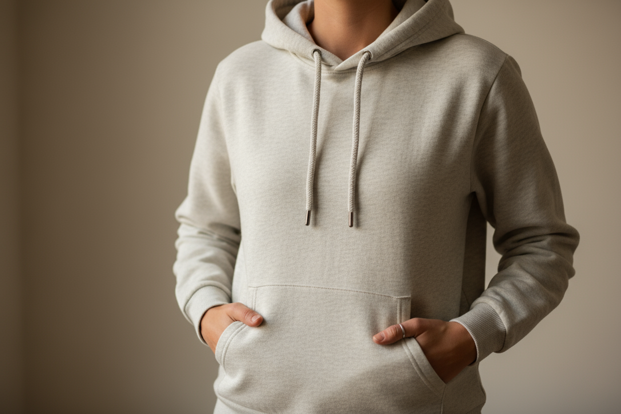 Detalle polerón en uso