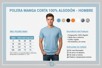 Ficha técnica polera hombre con logo TD