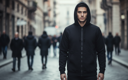 Fotografía publicitaria modelo con polerón