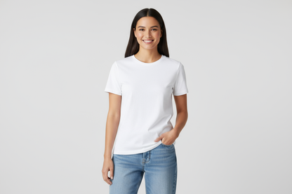 Polera blanca modelo mujer